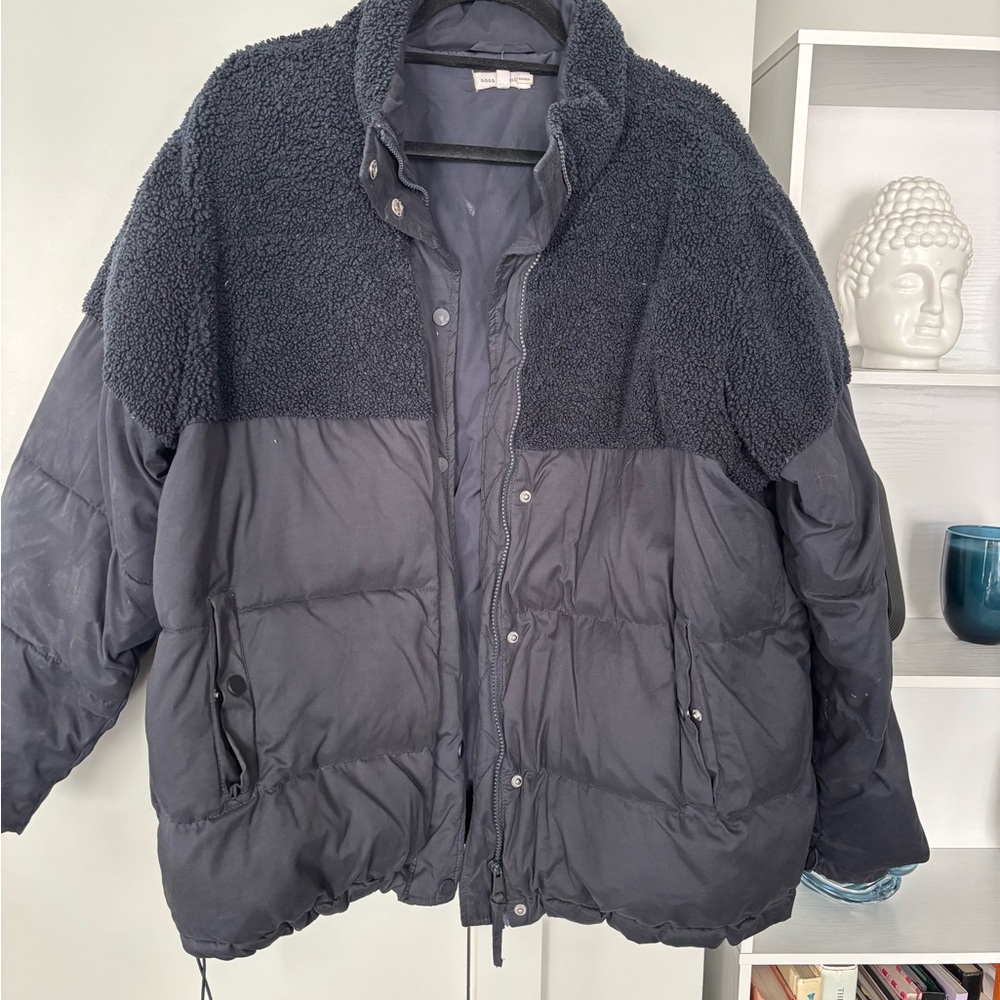 Good American Black Puffer Jacket